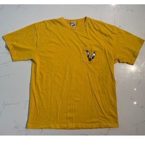 Yellow Tweety Bird Pocket T Shirt Adult Size Large Looney Tunes Warner Bros